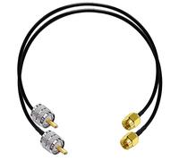 TUOLNK SMA to UHF Extension Cable RG58 20inch(50cm) SMA Male to SO239 PL259 Male WiFi Antenna Pigtail Cable PL-259 RF Coax Assembly Cable for CB Radio Ham Radio 2 Pack