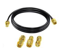 TUOLNK SMA WiFi Antenna Extension Coaxial Cable 6.6FT(2M) - Low Loss RG174 Male to Female + 3PCS Adapter Set for 2G 3G 4G LTE WiFi Antenna, ADS-B, GPS