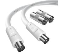 TUOLNK tv Aerial Cable Male to Male 5M(16.4FT) with 2pcs Female to Female Adapter for Freeview, Digital TV, Sky Box