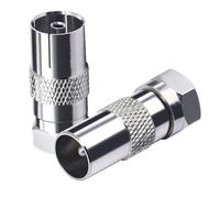 TUOLNK TV Aerial Connector F Male to F Type Male Coax Adapter for Aerial & Satellite Cables - 2Pcs