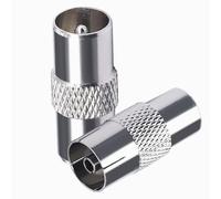 TUOLNK TV Aerial Connector Male to Male TV Aerial Cable Adapter for Aerial Cables Satellite Cables 9.5TV Male to TV Female Coaxial Cable Connectors 2Pcs