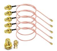 TUOLNK UFL SMA Coax Cable SMA Female to U.FL IPX RF Coaxial RG178 Pigtail Jumper Cable for WiFi Router Antenna Mini PCI to SMA Bulkhead Low Loss Extender Cable 12inch (30cm) 5 Pack