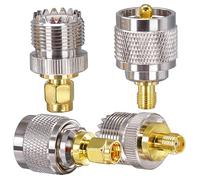 TUOLNK UHF to SMA Coax Adapter Set - Male to Female, PL259 to SMA, Nickel Plated, 4 Types