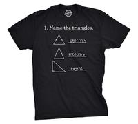 TuoMilky Name The Triangles Funny Math Sarcasm Novelty I Love Math Unisex 100% Cotton Short-Sleeve T-Shirts Black XL