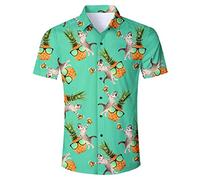 TUONROAD Hawaii Aloha Shirts Men's Hawaii Casual Button Down Short Sleeve Hawaiian Shirt Holiday Party Tropical Shirt XL