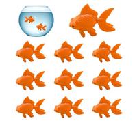 TUONYIS 10 Pcs Artificial Aquarium Fishes Artificial Floating Fishes Artificial Moving Fishes Plastic Lifelike Fish Ornament Fake Fish Ornament Decor Tank Terrarium Decoration for Fish Tank (Orange)