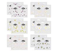 TUONYIS 12 PCS Daisy Face Stickers Decoration Paste Sticker Face Temporary Body Body Face Eye Stickers Temporary Daisy Makeup Girls Party Party Art Sticker Eye Women Decors (Colorful)