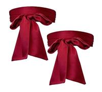 TUONYIS 2 Pcs Red Sash for Women, Red Ribbon Belt Red Long Satin Belt Red Belt Smooth Dress Belt, Self-Tie Satin Sash Belt Long Sash Waist Belt for Wedding Bridesmaid Bridal (Red)