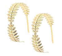 TUONYIS 2 Pcs Roman Leaf Crown Hairband, Gold Laurel Leaf Headdress, Greek Goddess Tiara Headband (Gold, One Size)