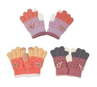 TUONYIS 3 Pairs Kids Magic Knitted Gloves, Colorful Soft Warm Glove, Toddler Full Fingers Mittens, Winter Gloves Magic Stretch with Star Pattern for Boys Girls for Daily Wear Winter (Multicolor)
