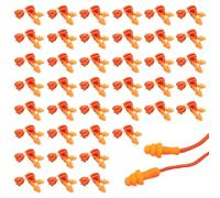 TUONYIS 40 Pairs Orange Silicone Earplugs,Reusable Hearing Protection,Noise Reduction Ear Plugs with Cable Hanging for Adults Kids Sleeping Studying Snoring Swimming Travel Essentials(Orange)