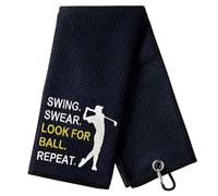 TUONYIS Golf Towel Funny Golf Gifts for Men Golf Accessories With Clip, Funny Black Golf Towel Ball for Uncle, Men, Golfer, Lover, Retirement Christmas Birthday Gifts (Black)