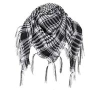 TUONYIS Shemagh Desert Keffiyeh Head Neck Scarf Arab Wrap for Men - Tactical, Role Playing, Paintballing, Dune Bashing - One Size (Black+White)