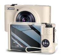 TUOOUT Silicone Case for PowerShot SX740/ SX730 Digital Camera with with Removable Lens Cover and Screen Protector and a Lanyard for PowerShot SX740/ SX730 Accessories -(Rice White)