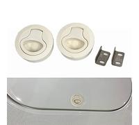 TuoP 2 Inch Slam Hatch Flush Pull Latch for Boat and RV, Marine Deck Cabin Hatch Flush Door Hardware, Plastic, White (Pack of 2)