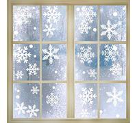 Tuopuda 270 pcs White Snowflakes Window Clings Decal Stickers Christmas Winter Wonderland Decorations Ornaments Party Supplies-Original Reusable Double-Side Static PVC Stickers(15 Sheets)