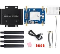 TUOPUONE 5G DONGLE Expansion Board USB 3.2 Port Aluminum Alloy Case Quad Antennas Onboard M.2 Key B Interface with RM520N-GL 5G Module (Global)