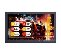 TUOPUONE 7inch USB Monitor PC Case Secondary Screen or Desktop RGB Ambient Screen IPS Panel 1024×600 Resolution With Music Spectrum Analysis Function Type-C Interface CNC Metal Case Black color