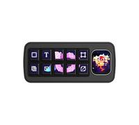 TUOPUONE MK10 Multi-Functional AI Voice Control Panel, Black Color, Onboard 10 × 0.85inch Mechanical LCD Macro Keys And A 2.01inch Secondary Screen, Stream Controller Deck, Stream Accessories