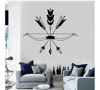 TUOQIANNAN Removable wall sticker - bow and arrow pattern for minimalist style decoration in the living room or bedroom - black vinyl wall sticker 42 x 47 cm