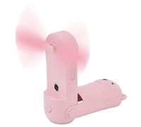 TUORE Battery Operated Fan , Foldable Handheld Mini Fan Mist Spray with Water Bottle for Traveling (bear pink)