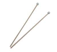 TUOREN 1 Pair Bell Mallets Percussion Round Metal Head Glockenspiel Sticks 16 Inch Xylophone Mallet with Wooden Handle Ethereal Drumstick Percussion Sticks Hammer for Chime Woodblock Long