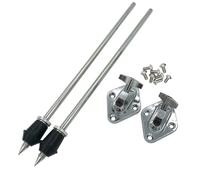 TUOREN 1 Pair Vintage Bass Drum Spurs Legs with Mount Bases Bracket, 14.5inch Straight Kick Drum Legs and Drum Base Hardware Stand for Percussion Bass Tom Drum Set