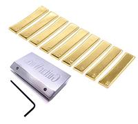 TUOREN 10Pcs Guitar Bass Fretboard Press Caul Block With 9 Radiused Brass Inserts 7.25/9.5/10/12/14/15/16/17/20 Radian Guitar Bass Repairing & Luthier Tools