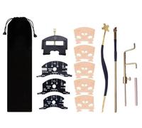 TUOREN 14 Pieces Violin Luthier Install Repair Tool Kit with Template Gauge, String Lifter, Maple Bridge, Sound Post Gauge, Retriever Clip, Setter, Velvet Storage Bag Violin Parts & Accessories