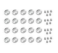 TUOREN 20Pcs Flute Open Hole Key Pad Gaskets with Screws, Metal Flute Pad Washers Repair Accessories
