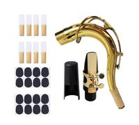 TUOREN 27 Pieces Tenor Saxophone Mouthpiece Kit Include Tenor Sax Bend Neck Part Brass Ligature Fastener 2.5 Reed Plastic Cap and Cushions Pads Fit for Tenor Sax Saxophone Parts