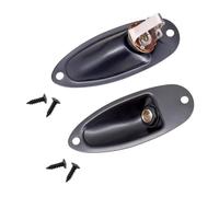 TUOREN 2Pcs Guitar Input Jack Socket Plate 1/4 Inch Output Loaded Parts Black Guitar Jack Plate with Screws Nut Compatible with Fender Stratocaster Strat Electric Guitar Replacement Parts