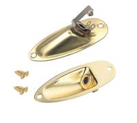 TUOREN 2Pcs Guitar Input Jack Socket Plate 1/4 Inch Output Loaded Parts Gold Guitar Jack Plate with Screws Nut Compatible with Fender Stratocaster Strat Electric Guitar Replacement Parts