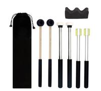 TUOREN 3Pair Steel Tongue Drum Mallet Hand Pan Sticks Percussion Instrument Accessories with Bracket, Velvet Storage Bag