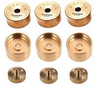 TUOREN 9pcs Trumpet Trim Kit Bach Trumpet Bottom Valve Cap Weighted for Improving the Sound MEDIUM, Raw Brass