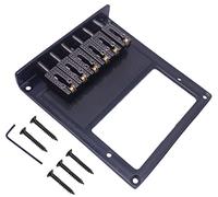 TUOREN Black Telecaster Humbucker Bridge with 6 Roller Saddle Guitar Bridge Compatible with Fender Telecaster Tele Electric Guitar 54mm