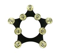 TUOREN Cymbal Ring Star Shape Hi-Hat Tambourine with Stainless Steel Jingles, Drum Cymbal Bells Effects for Drum Players