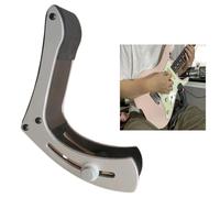 TUOREN Electric Guitar Rest Guitar Foot Stool Adjustable Professional Electric Guitar Support Plastic and Metal Guitar Footstool Leg Stand Guitar Lifter for Guitar Players Silver