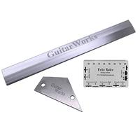 TUOREN Set of 3pcs Neck Straight Edge 23cm/9.05" Length String Action Ruler Gauge String Height Gauge Fret Rocker Leveling Tool for Electric Bass and Acoustic Guitar