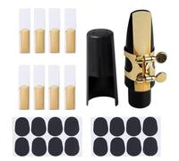 TUOREN Tenor Sax Mouthpiece Kit Includes Saxophone Mouthpiece, Brass Ligature Fastener, Plastic Cap 2.5 Reed and Cushions Pads Fit for Tenor Sax Parts and Accessories 26 Pieces