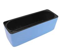 Tuoservo 15 inch Rectangular Self Watering Houseplant & Herb Windowsill Planter Trough, No Water Level Indicator - 39x13.5x13.5cm - White (Blue)
