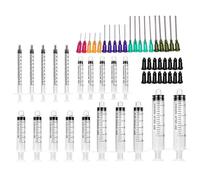 Tuoservo 60Pcs/Set Dispensing Needle Kits Blunt Tip Syringe Needles Cap for Refilling and Measuring Liquids Industrial Glue Applicator