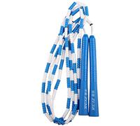 Tuoservo Soft Beaded Jump Rope, Adjustable Fitness Skipping Rope for Men, Women and Kids Keeping Fit, MMA, Boxing, Training, Workout - Select Colors (Blue + White)