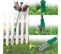 Tuoservo Weed Puller Manual Weeder Twist Dandelion Puller Weed Extractor with Steel Handle and 3 Claws, Stand-up Garden Lawn Easy Root Remover Grabber Tool