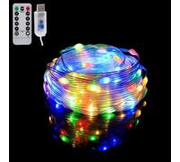 TuoTu USB Fairy Lights 16FT 50 LED USB Plug with Remote and Timer 8 Modes Outdoor Waterproof Twinkle String Light Lights DIY Party Wedding Christmas Decoration (Multi-Colored, 5M-50LED)