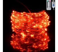 TuoTu USB Fairy Lights 33FT 100 LED USB Plug with Remote and Timer 8 Modes Outdoor Waterproof Starry Lights DIY Party Wedding Christmas Decoration (1, Red)