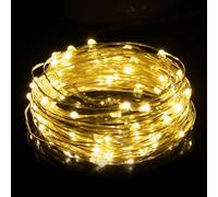 TuoTu USB LED Fairy String Light,50 LED Bulbs 16ft /5M, Silver Wire Waterproof Starry String Lights for Indoor, Bedroom Festival Christmas Wedding Party