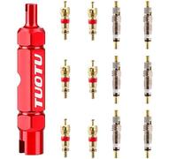 TuoTu Valve Core Remover Tool Kit Bike and Car Valve Core Repair Tool with Brass Replacement Presta and Schrader Valve Core