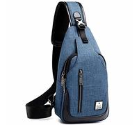 tuowan Small Sling Bag Crossbody Backpack Over the Shoulder Bag for Men Women Travel Outdoors, Lightweight Chest Pack, Blue, L, Durable