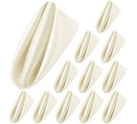 TUOYDJA Cocktail Napkins,Napkins 12pcs 30x30cm Hemstitched Square Napkins Satin Cocktail Napkin For Party Wedding Table Cloth Soft Kitchen Dinner Napkins(12pcs Ivory White)